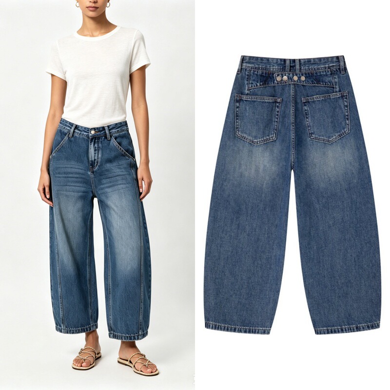 American Retro Blue Scimitar Jeans for Women 2026 High-Waisted Slim-Fit Non-Stretch Loose Casual Dad Pants Cropped Pants American Retro Blue Scimitar Jeans for Women 2026 High-Waisted Slim-Fit Non-Stretch Loose Casual Dad Pants Cropped Pants