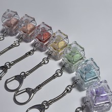 跨境七彩熊爱心解压按键钥匙扣减压手指玩具