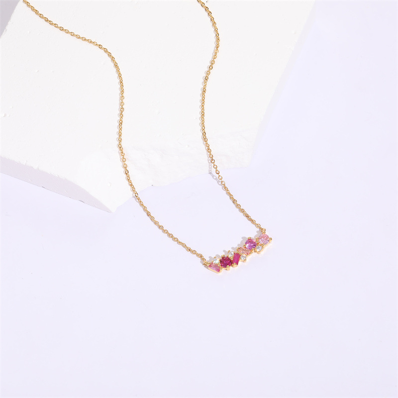 Fashion Geometric Copper Necklace Inlay Zircon Copper Necklaces 1 Piece