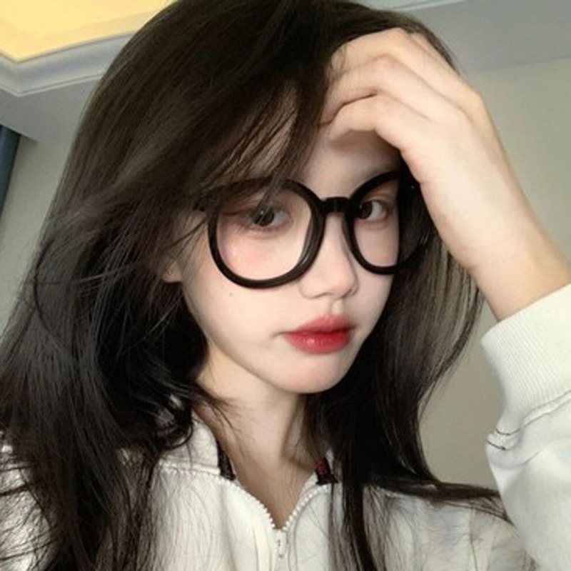 On behalf of wholesale and retail large black-rimmed glasses for women without makeup artifact online red large-rimmed Japanese anti-blue round face myopia glasses On behalf of wholesale and retail large black-rimmed glasses for women without makeup artifact online red large-rimmed Japanese anti-blue round face myopia glasses