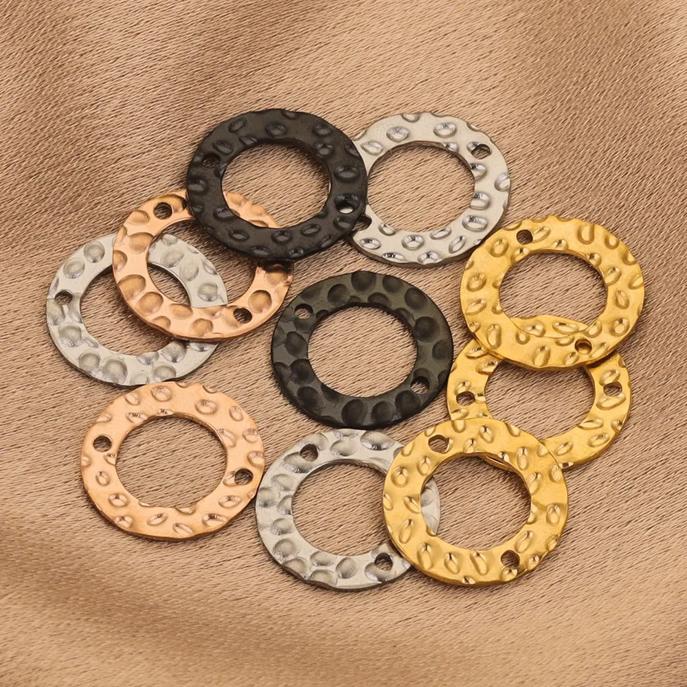 Plating Design Simple Style Style 20 PCS/Package Stainless Steel Circle Solid Color Connector Simple Style