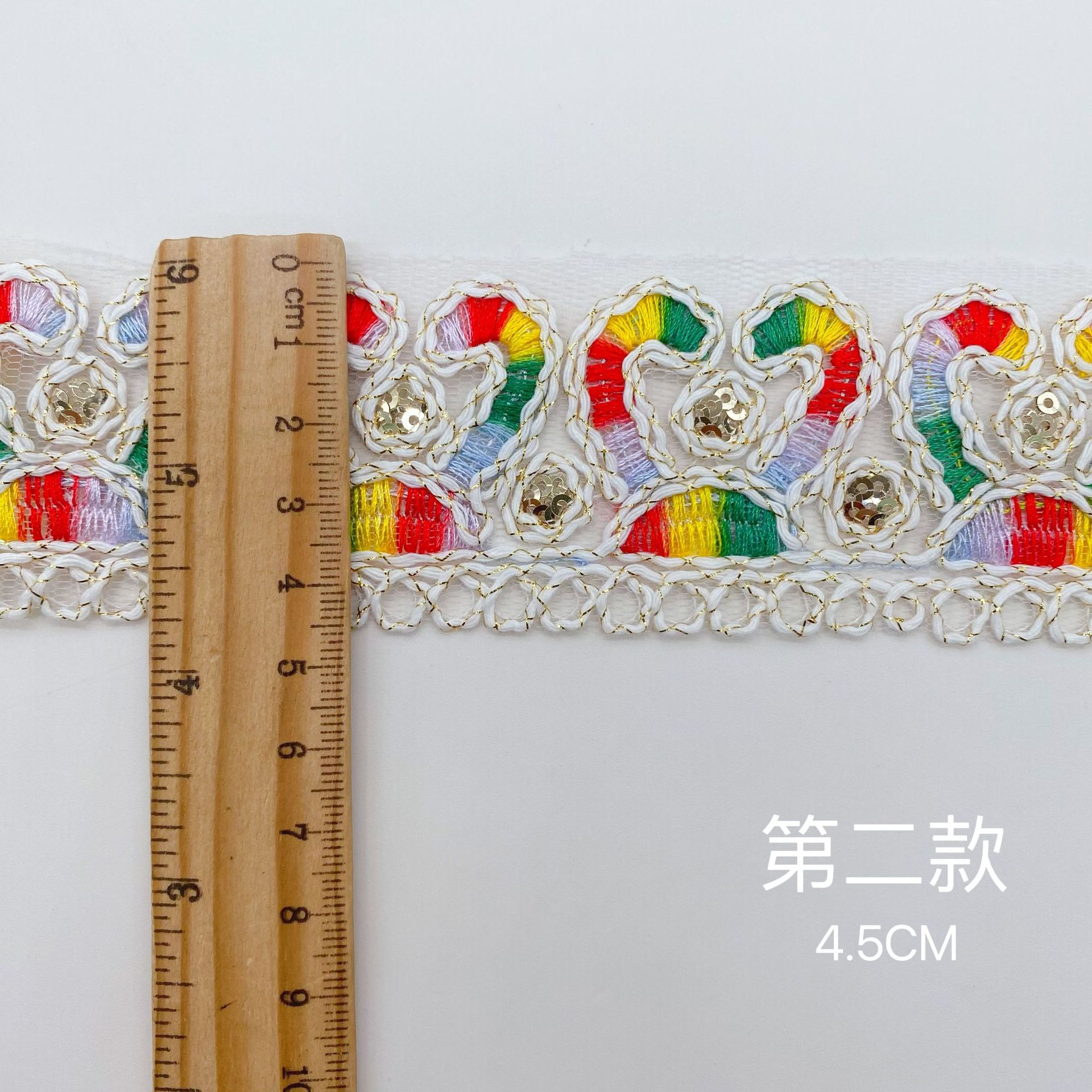 Bordado de color, malla, lentejuelas, encaje multicolor, accesorios de estilo exótico, encaje, código de barras, encaje, nuevo estilo étnico