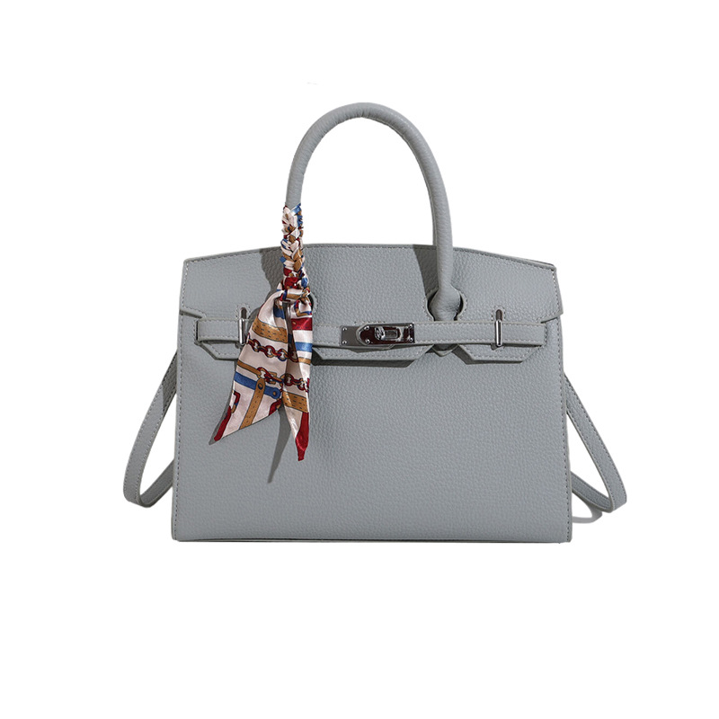 Bolso transfronterizo 2024 nueva tendencia de gran capacidad popular bolso platino patrón de lichi temperamento mensajero bolso femenino