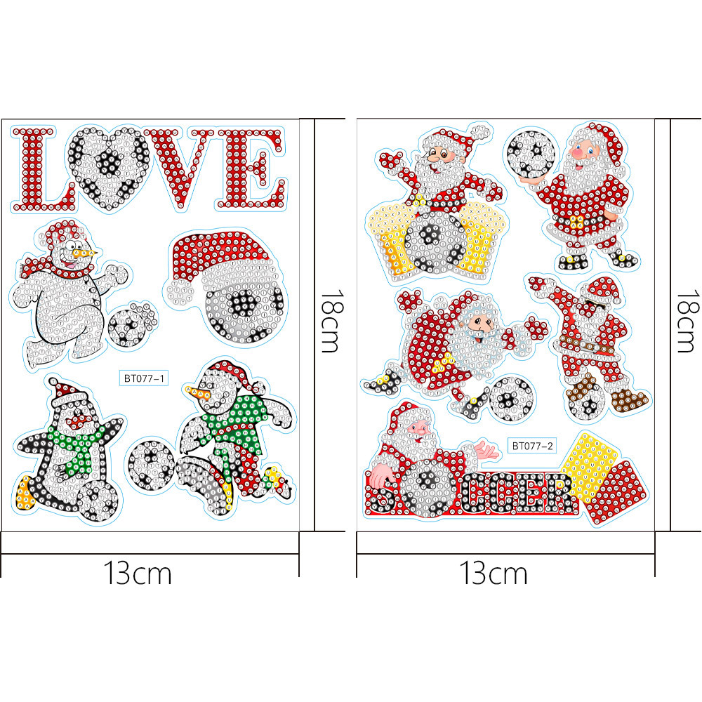 Venta caliente Fútbol de Navidad Aficiones Pintura de diamantes Pegatinas al azar Pegatinas de pared de bricolaje Pegatinas hechas a mano para niños Diamantes redondos decorativos