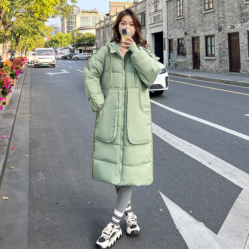 Capa de algodón de pluma para mujeres 2025, otoño y invierno, nuevo tipo de ropa de pan, diseño medio y largo, abrigo de moda universal delgado image 3