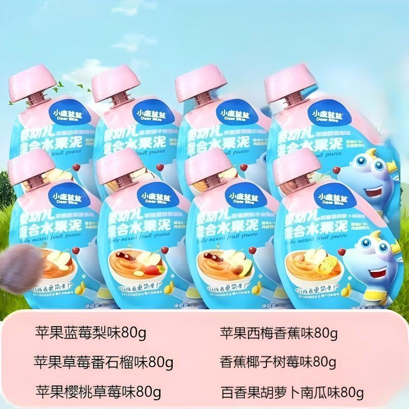 Fun Fruit Puree for Infants and Young Children 80g, Healthy Apple and Banana Fruit Puree for Babies 6 Months and Older