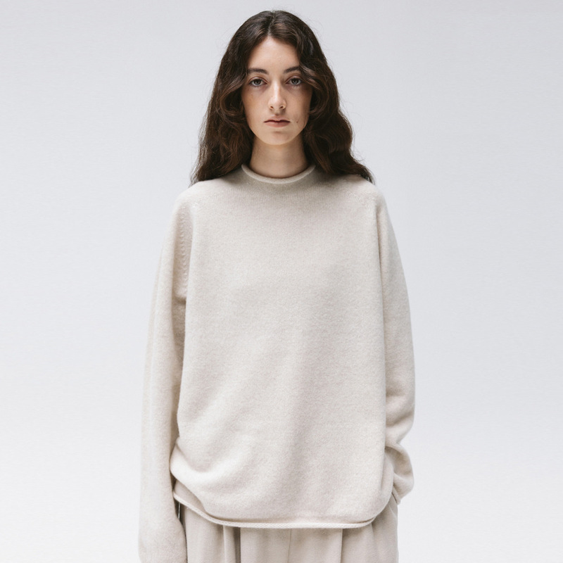 In Stock Moia Wool Sweater for Women, New Autumn and Winter Style, High-End Feel, Loose Fit, Slimming, Half-Turtleneck, Lazy Style Knitwear