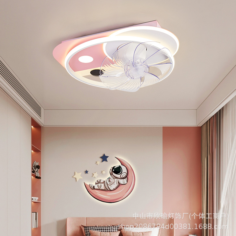 lámpara de techo silenciosa lámpara de ventilador de espectro completo lámpara de dormitorio de protección de ojos moderna minimalista creativa lámpara de habitación de personalidad 2024