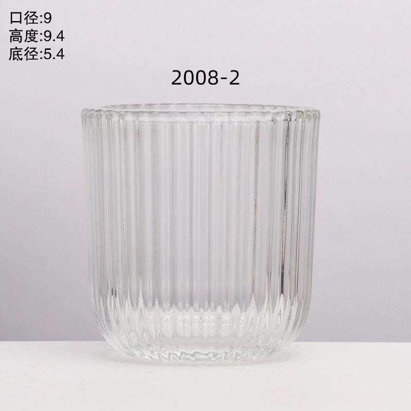 メーカー卸売透明なガラスのろうそくのコップの厚い底の自家製のアロマガラスの燭台の寝室の燭台の香りの置物|undefined