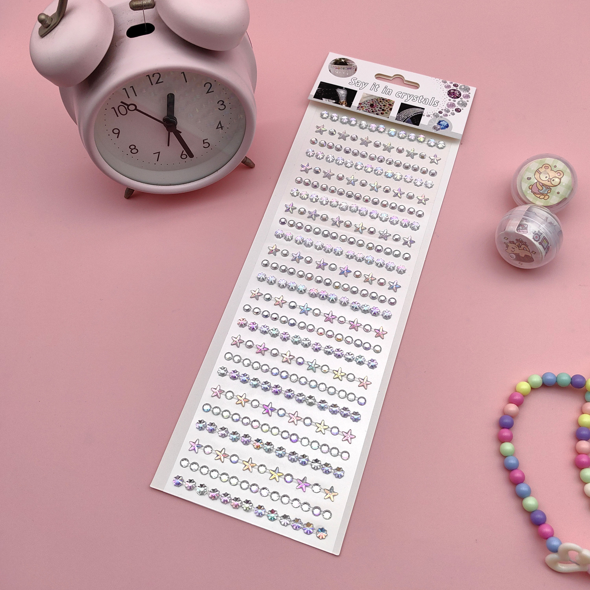 Coloridas pegatinas de flores de hielo para niños gema de diamantes de color AB pegatinas de cristal acrílico de juguete princesa pequeñas pegatinas al por mayor