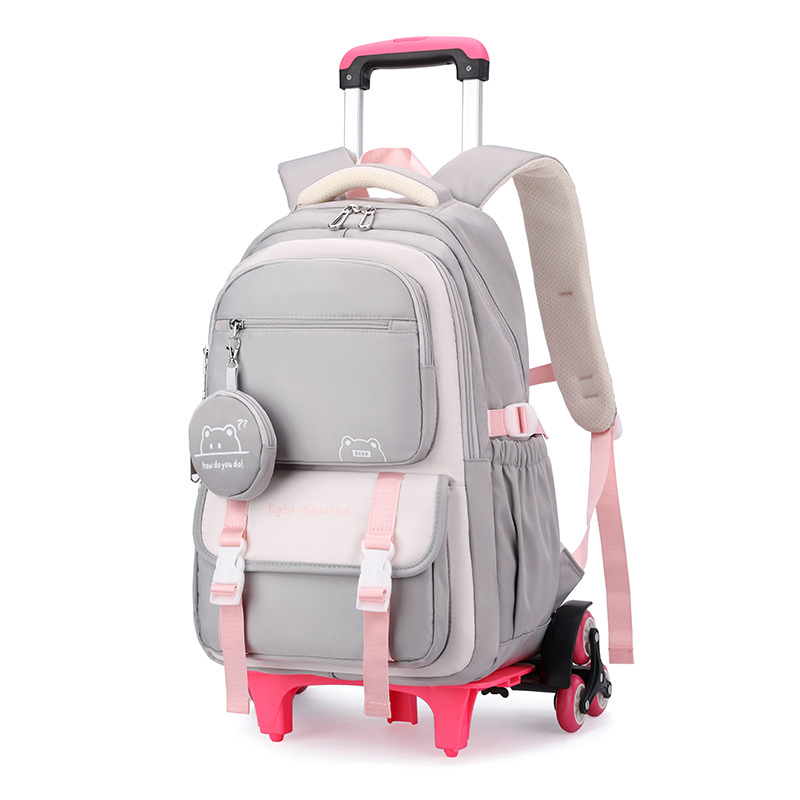 Mochila de tracción de pescado natural para estudiantes de secundaria de nicho multicapa de gran capacidad, mochila de tracción de hombro