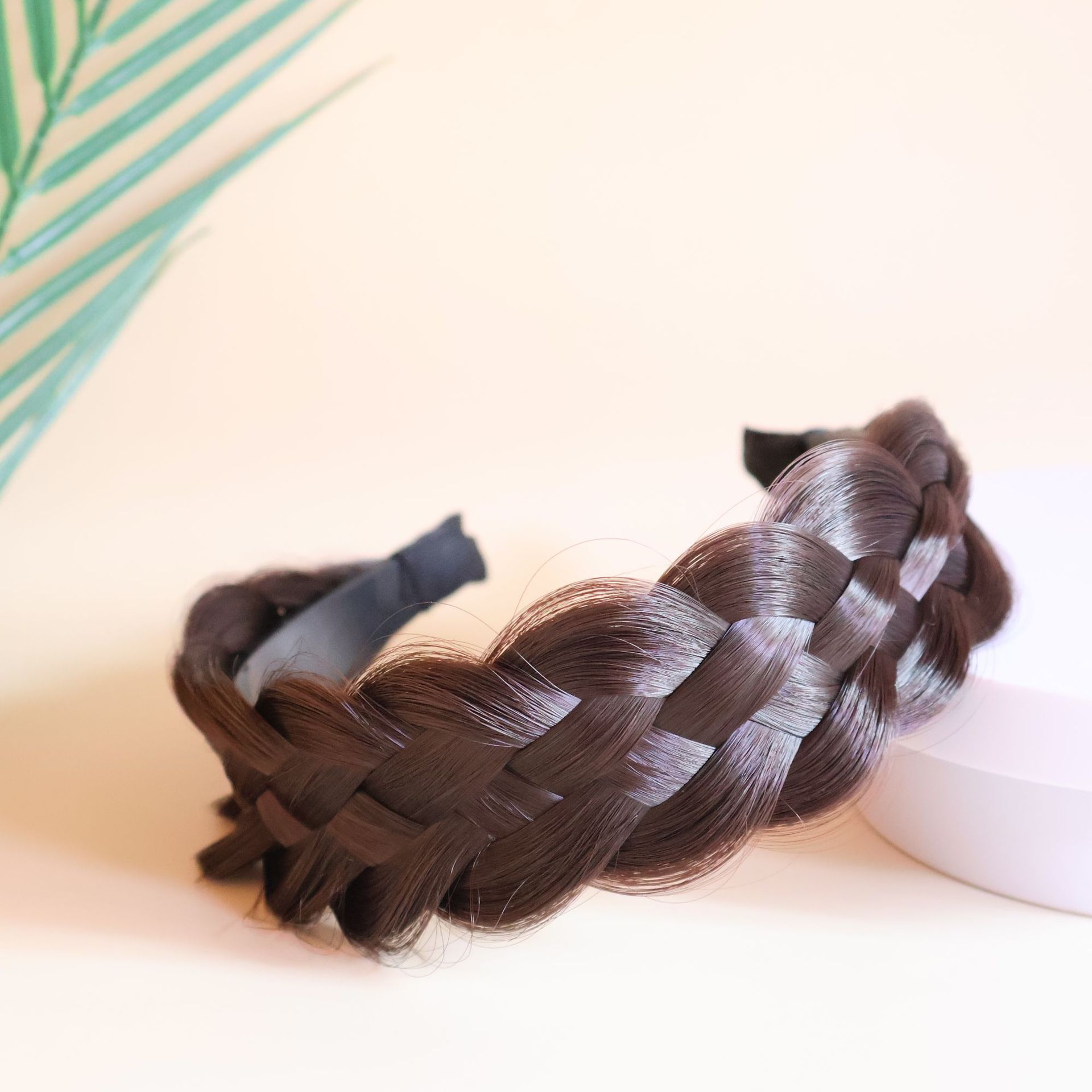 [와이드 라떼아트 헤어밴드] 다크브라운