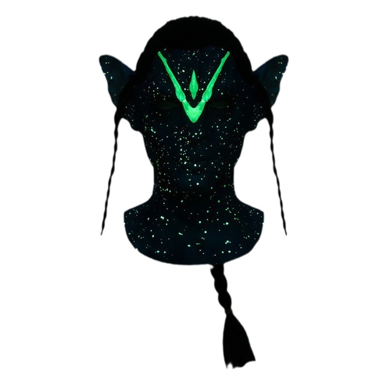 Máscara de Halloween casco de látex luminoso mismo avatar tocado papel juego bar bola cos