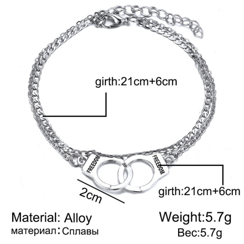 European and American cross-border new bracelet niche design fashion trend beach double-layer handcuffs and anklets wholesale for girls