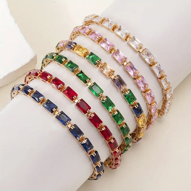 European and American foreign trade AliExpress color zircon bracelet for men and women optional retro style sweet romantic female chain wholesale
