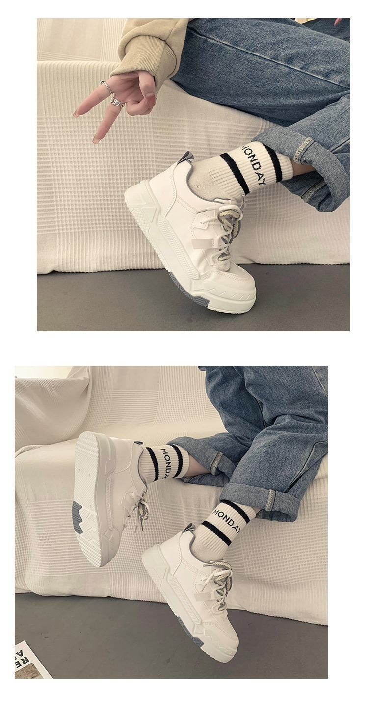 35-43 Übergröße Damen 41 dicke Sohlen vielseitige weiße Frühlingsdesign sportliche und lässige Boardschuhe 42_voghion.com