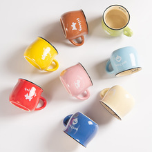 陶瓷杯子女带盖勺可爱马克杯创意个性潮流水杯家用牛奶早餐咖啡杯