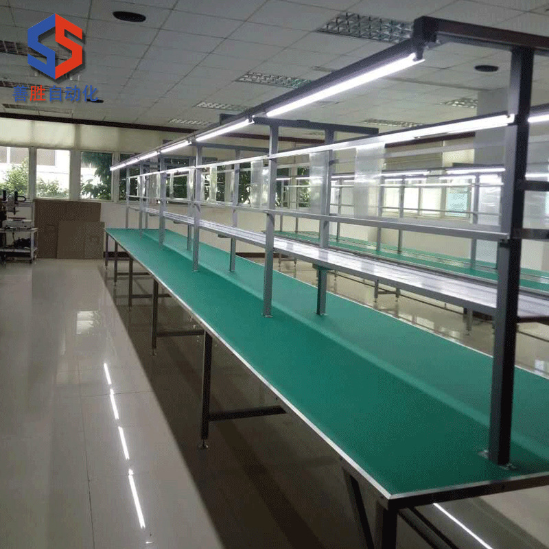 苏州厂家供应双边带灯架工作台流水线铝合金工作台打包台防静电台