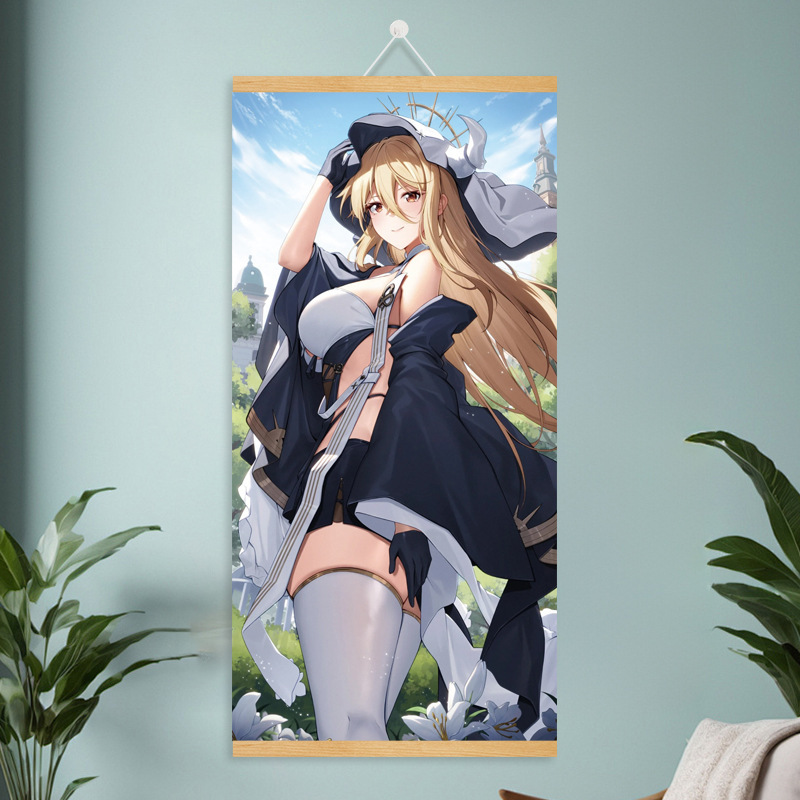漫画コミック甘くてかわいい女の子ポスター工場ドロップシッピング無垢材スクロール吊り絵画越境電子商取引 Xiyin|undefined