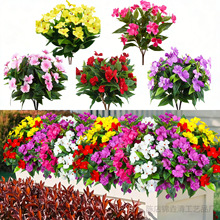 跨境仿真凤仙花假花束杜鹃花仿真花高级感逼真仿真植物人造花婚庆