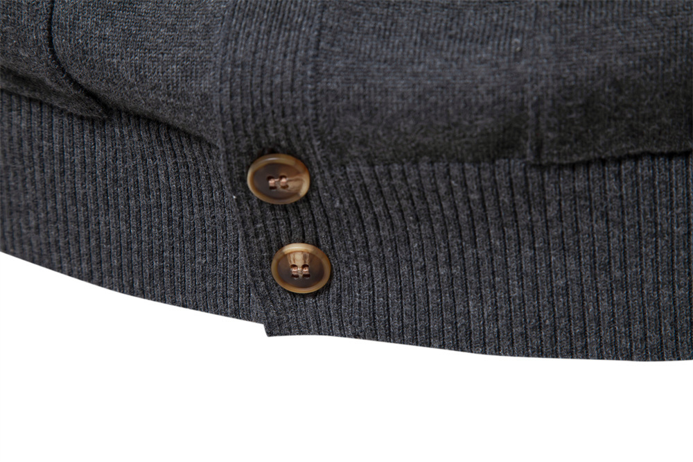 2024 otoño e invierno nuevo cárdigan superior para hombres europeos y americanos suéter informal de negocios de alta calidad de color sólido para hombres - details 35