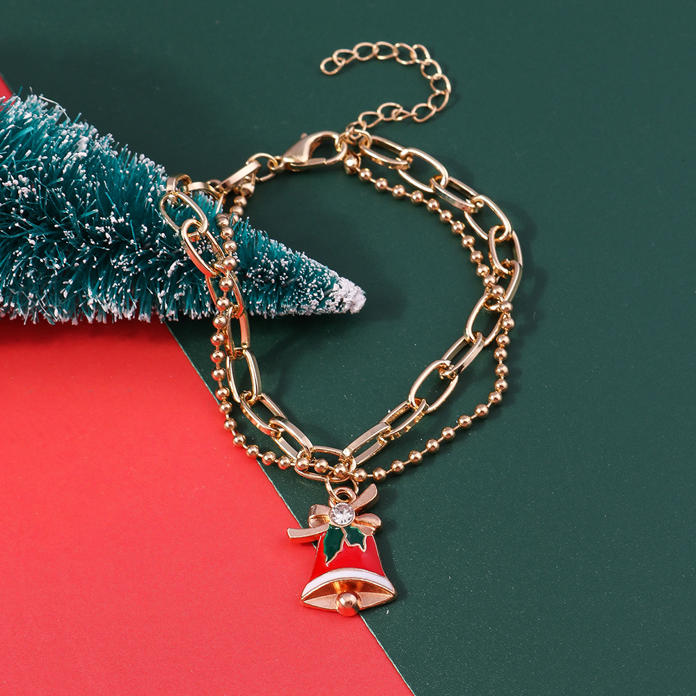 11g Weight Alloy Pendant Material Bracelets Classification Alloy Chain Material 1 Piece Quantity Holiday, Party Occasion Alloy Material Christmas Festival Christmas Tree, Santa Claus Pattern Women's Gender Enamel Design Cute, Simple Style Style Cute Simple Style Christmas Tree Santa Claus Alloy Chain & Link Bracelets Christmas Wholesale 28
