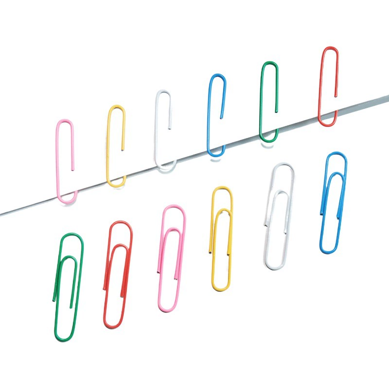 Синие скрепки для бумаг оптом, пластиковые скрепки с покрытием, канцелярские товары, скрепки для бумаг 50 мм