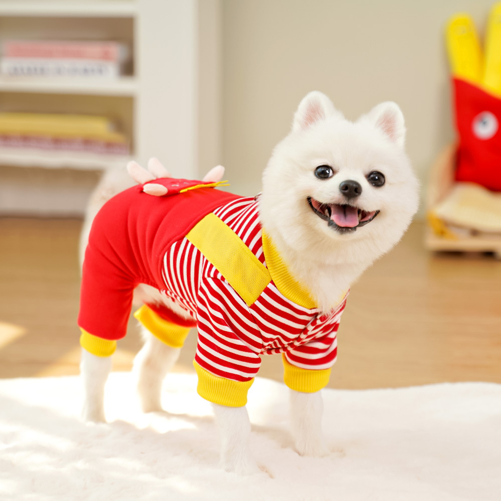 Pet cuatro patas ropa de perro gato otoño invierno más camiseta de pelusa perro de tamaño medio Kofa斗 puede traer artículos para gatos
