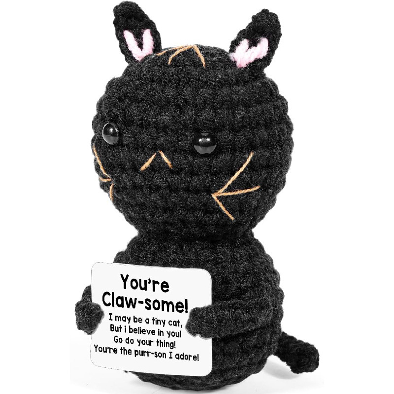新品跨境亚马逊热销 Crochet Positive ice cream 毛线玩偶励志卡|undefined