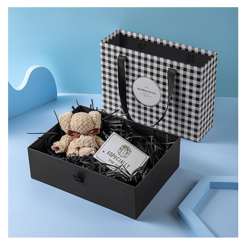 Creativa Plaid regalo caja portátil caja de regalo de cumpleaños pequeña caja de cajón de regalo fresco regalo de mano al por mayor