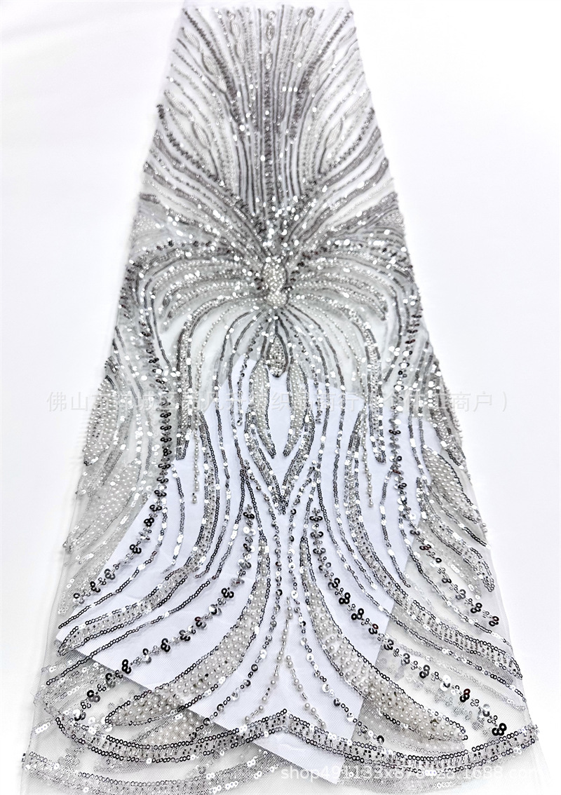 Moda Gaoding Suzhou fabricantes de ropa de moda al por mayor transfronterizos puntos de cuentas de lenteja tela de encaje image 8
