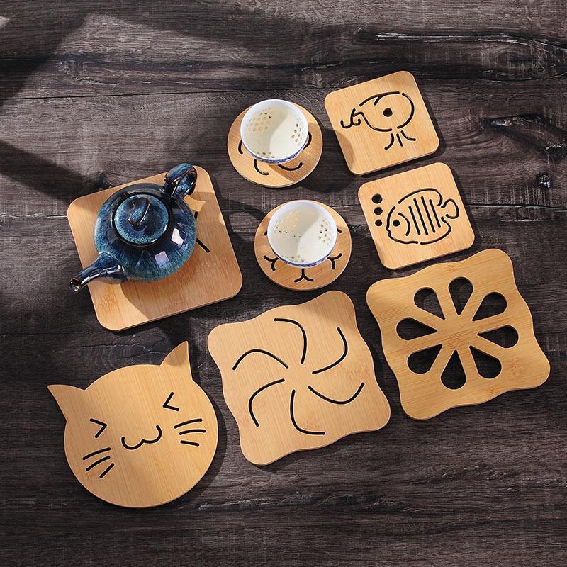 Thickened wooden heat insulation pad wholesale placemat household non-slip pad tea cup cup pot cushion bowl plate cushion dining table cushion