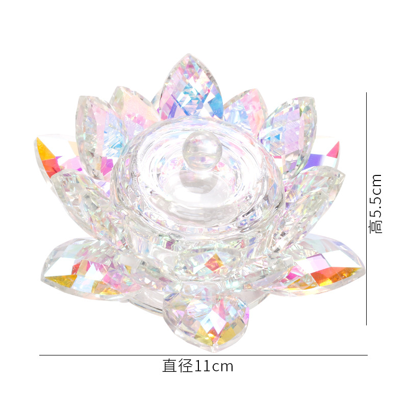 Taza de cristal transfronteriza directa de manicuras con tapa de color brillante en forma de loto gran taza de cristal líquido caja de regalo