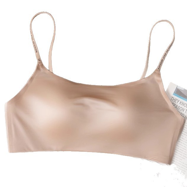 女性用シームレスチューブトップブラ、細いショルダーストラップ、大きな胸、小さな胸、プッシュアップ夏用薄い露出防止レターサスペンダーブラ|undefined