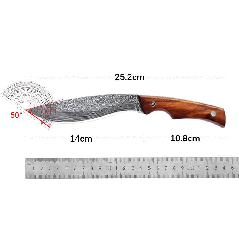 Cuchillo portátil cuchillo de acero de Damasco cuchillo al aire libre cuchillo afilado de alta dureza cuchillo de campamento hueso de corte de carne image 5