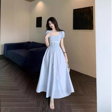 2025法式甜美芭蕾连衣裙夏季新款森系初恋收腰小个子长裙显瘦裙子