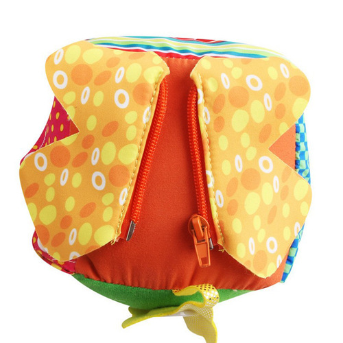 Daily life simulation plush fabric building blocks Baby zipper shoelace cognitive toy square ball