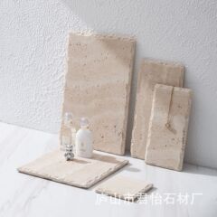 寂粗野な風の毛の辺の穴の石の大理石の装飾品のイヤリングの宝石の香水は展示の皿を陳列して皿を展示します。