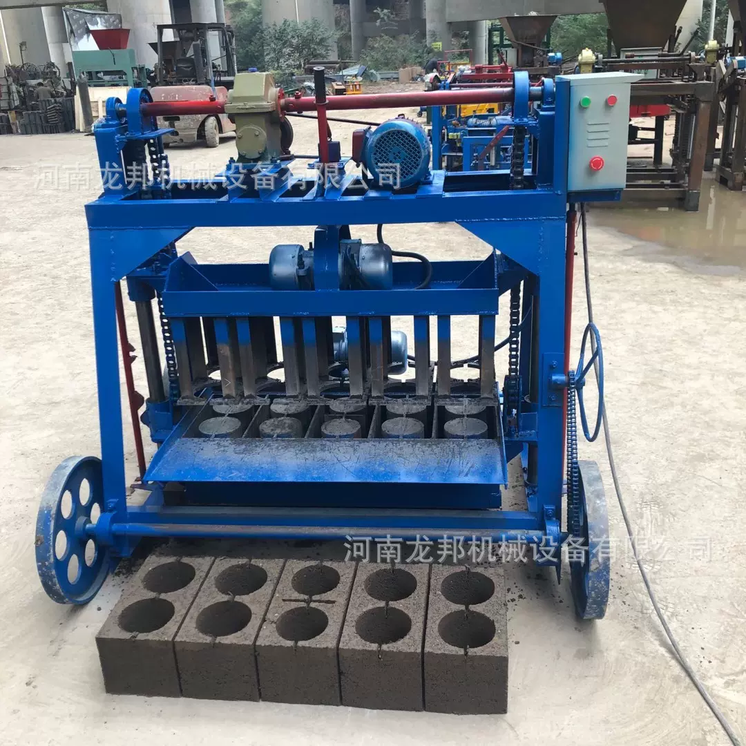 小型手扶半自动柴油下蛋式液压移动砖机直推式液压空心砖机械