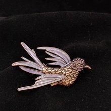 復古創意紅銅紫色滴油小鳥胸針服裝搭配優雅氣質中古胸針別針飾品