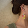 Fresh small design matte brand long earrings, trend of season