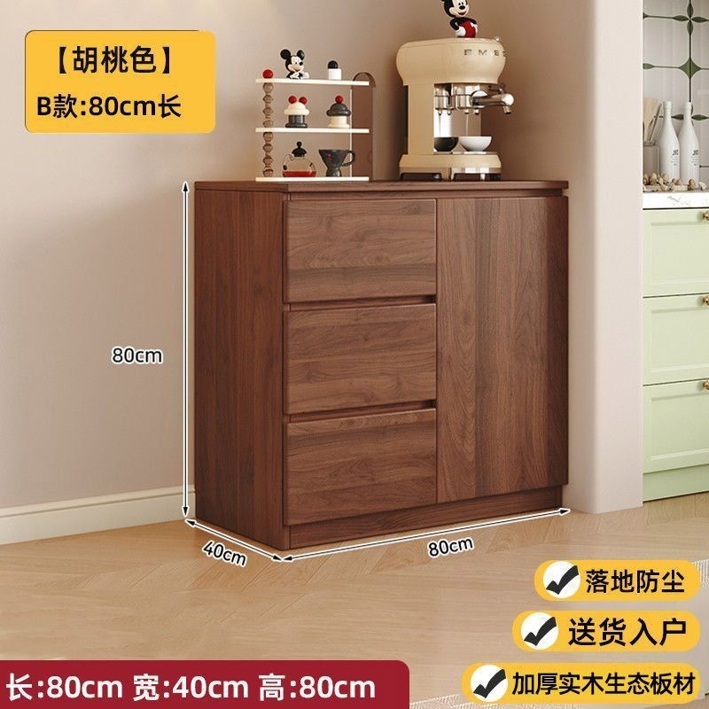 Todo el armario de comedor de madera maciza contra la pared en una sola pieza moderna simple crema viento sala de estar arco de almacenamiento armario de comedor