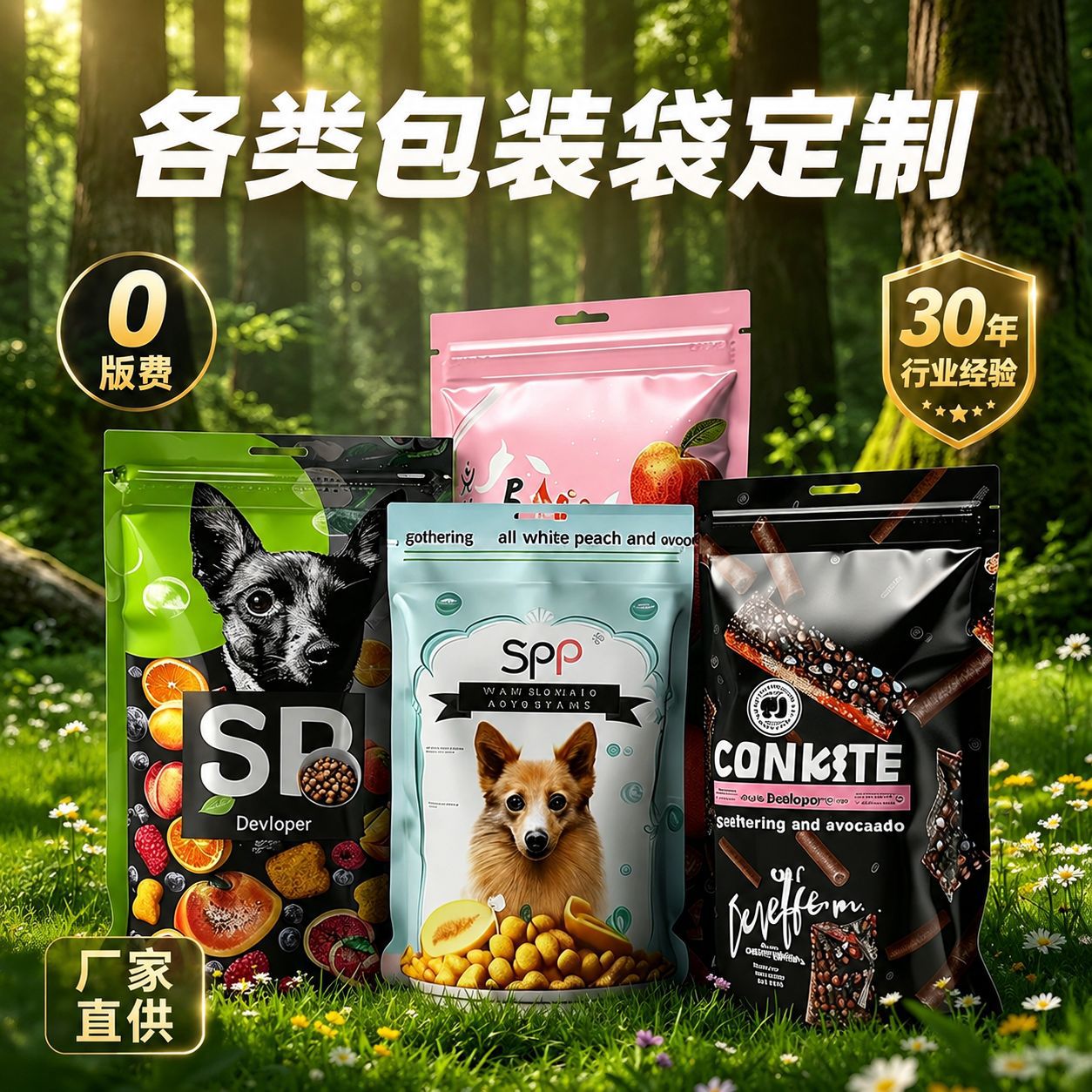 定制宠物零食铝箔自立袋高级感猫狗粮包装袋宠物食品包装袋