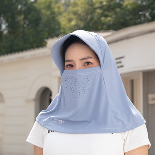 Summer Sunscreen Hat Women's Outdoor Riding Full Face Protective Sunshade Hat Neck Protection One-piece Breathable Sun Cover Hat