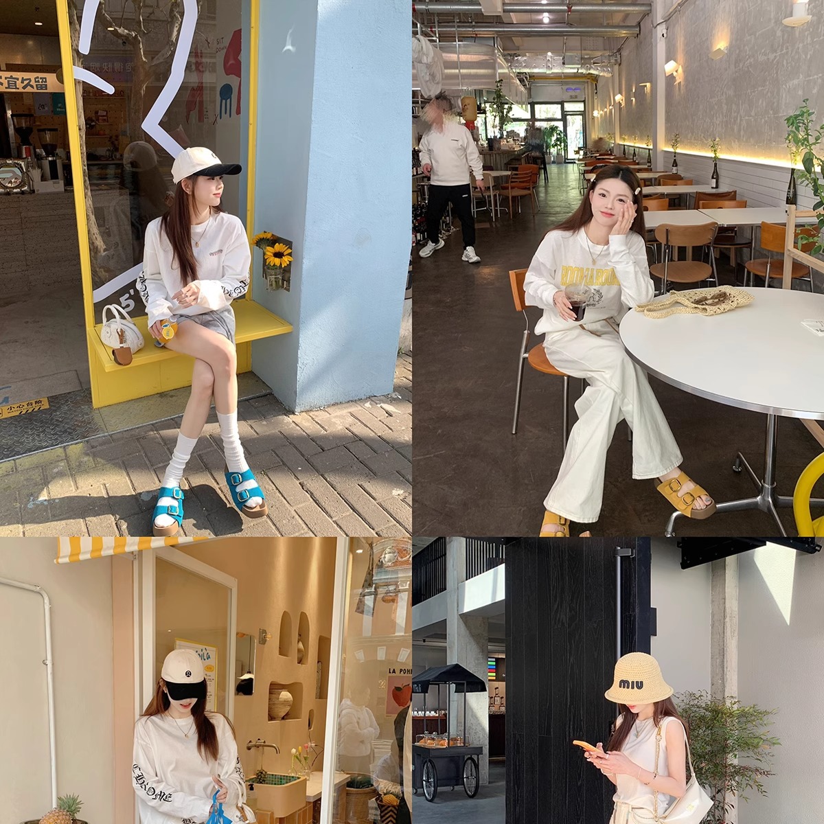 Grape Mom verano nuevo estilo hebilla doble de una palabra 4,5 cm fondo grueso aumento Birkenborn perezoso playa sandalias y pantuflas mujeres verano