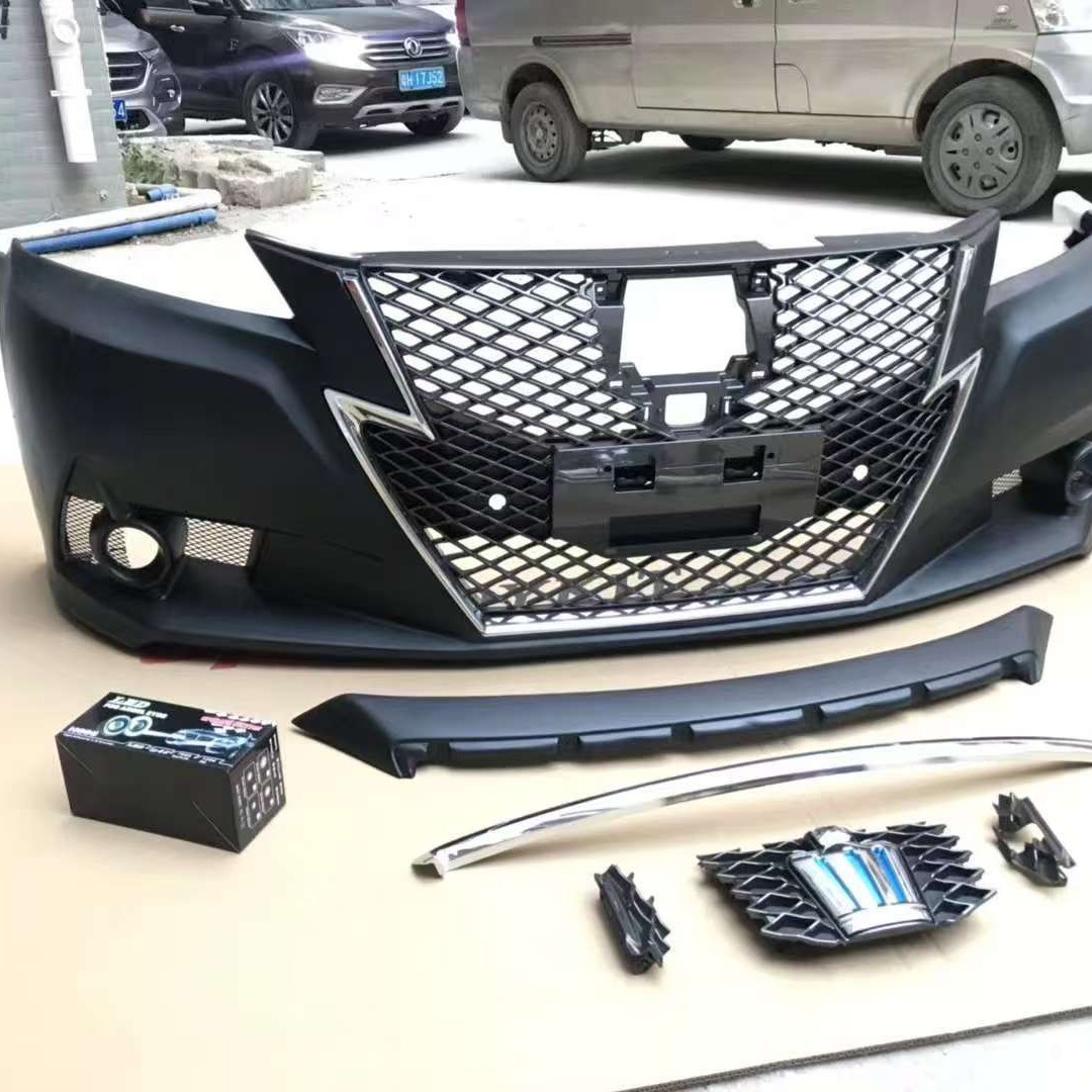 适用于丰田日规皇冠14代改装前杠总成 带皇冠标 带中网