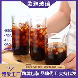 定制北欧超薄高硼硅玻璃杯冷萃美式咖啡杯果汁水杯耐热牛奶透明杯