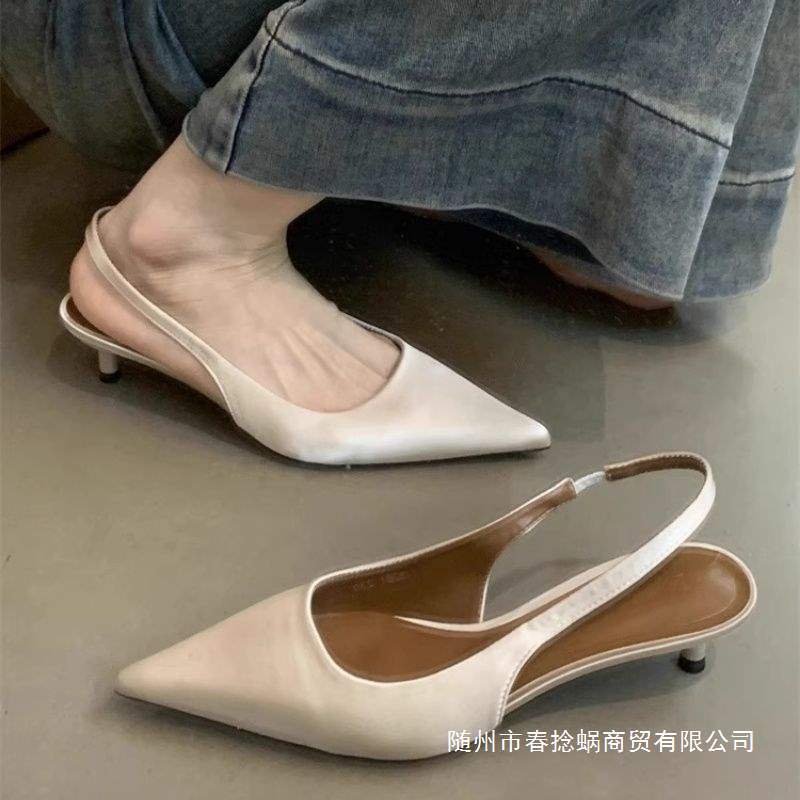 Plus-Size Women's Shoes Size 41 to 42 for Wide Feet, New Spring Styles, Pointed-Toe High Heels, Low-Heeled Single Shoes, Closed-Toe Sandals Plus-Size Women's Shoes Size 41 to 42 for Wide Feet, New Spring Styles, Pointed-Toe High Heels, Low-Heeled Single Shoes, Closed-Toe Sandals