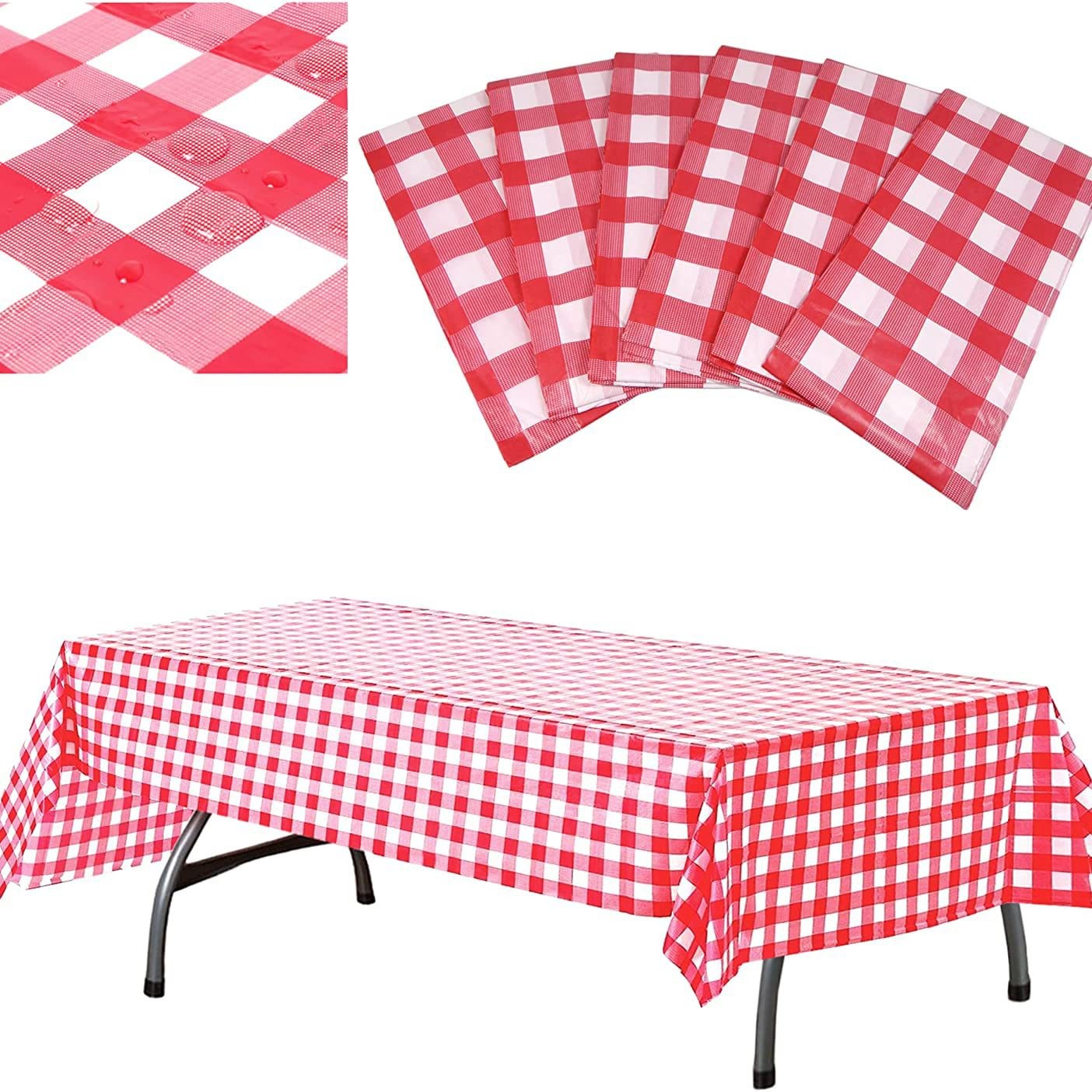 Mantel de lunares rojo a cuadros para dropshipping transfronterizo, mantel de estrella para cumpleaños, impermeable y a prueba de aceite, decoración para fiestas navideñas.