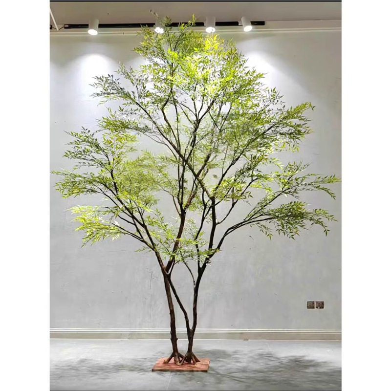 大型模擬樹、南天竹、緑の植物、偽の木、屋内外の枯山水造園装飾植物、軽くて豪華な偽の木|undefined